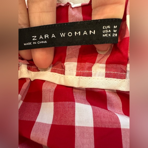 ZARA Red Gingham Ruffle Midi Skirt - Picture 11 of 13